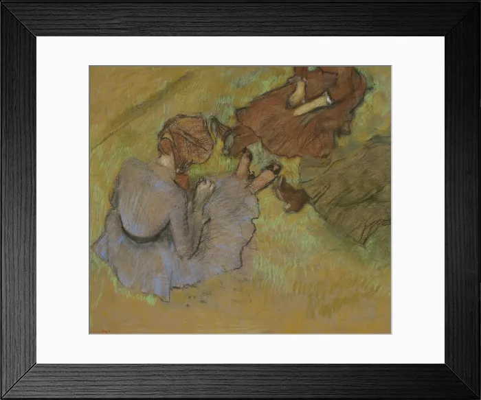 Framed Print : Femmes assises sur l'herbe (Women sitting on the grass), c1882. Creator: Degas, Edgar (1834-1917). Femmes assises sur l'herbe (Women sitting on the grass), c1882 Framed Print : Femmes assises sur l'herbe (Women sitting on the grass), c1882. Creator: Degas, Edgar (1834-1917). Femmes assises sur l'herbe (Women sitting on the grass), c1882