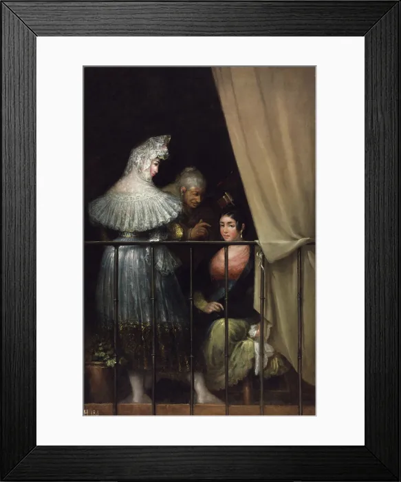 Framed Print : Maja and Celestina on the Balcony, c1840. Creator: Alenza y Nieto, Leonardo (1807-1845) Framed Print : Maja and Celestina on the Balcony, c1840. Creator: Alenza y Nieto, Leonardo (1807-1845)