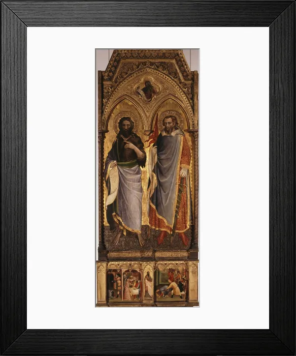 Framed Print : Saints Nemesius and John the Baptist, 1385. Creator: Spinello, Aretino (c. 1350-1410) Framed Print : Saints Nemesius and John the Baptist, 1385. Creator: Spinello, Aretino (c. 1350-1410)