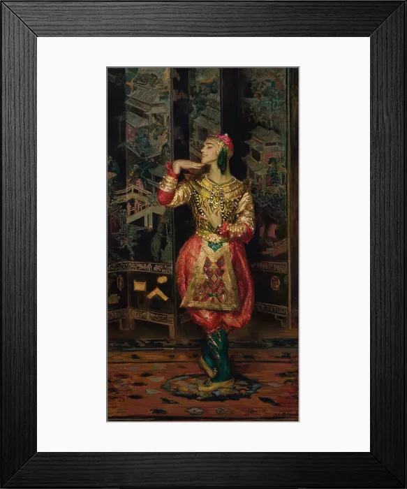 Framed Print : Vaslav Nijinsky dances 'Danse Siamoise' in the ballet Les Orientales, c1911. Creator: Blanche, Jacques-Emile (1861-1942) Framed Print : Vaslav Nijinsky dances 'Danse Siamoise' in the ballet Les Orientales, c1911. Creator: Blanche, Jacques-Emile (1861-1942)