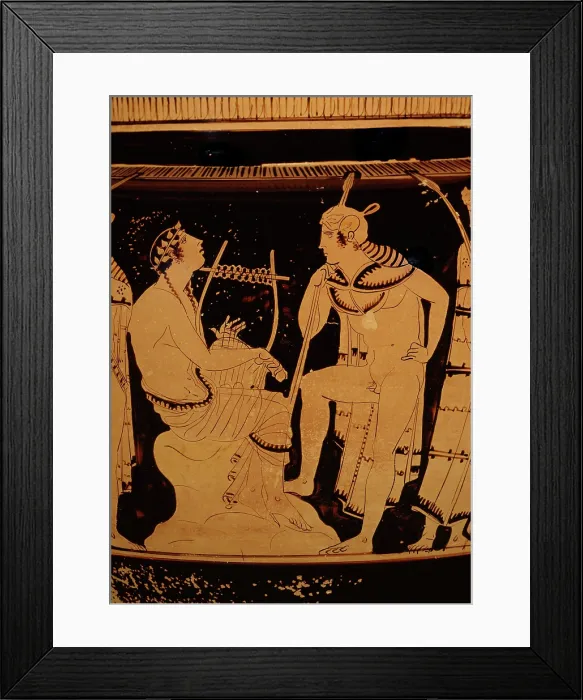 Framed Print : Orpheus among the Thracians (Detail). Attic Red Figure Column Krater, c450-440 BC. Creator: Orpheus Painter (active Mid of 5th cen. BC) Framed Print : Orpheus among the Thracians (Detail). Attic Red Figure Column Krater, c450-440 BC. Creator: Orpheus Painter (active Mid of 5th cen. BC)