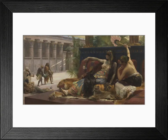 Framed Print : Cleopatra Testing Poisons on Condemned Prisoners, 1887. Creator: Cabanel, Alexandre (1823-1889) Framed Print : Cleopatra Testing Poisons on Condemned Prisoners, 1887. Creator: Cabanel, Alexandre (1823-1889)