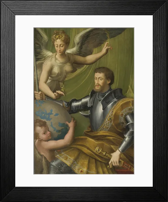 Framed Print : Allegorical portrait of Emperor Charles V (1500-1558), 1529-1530. Creator: Parmigianino (1503-1540) Framed Print : Allegorical portrait of Emperor Charles V (1500-1558), 1529-1530. Creator: Parmigianino (1503-1540)