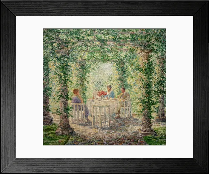Framed Print : Mrs. Pieters with Mr. and Mrs. Singer in the garden of Villa De Wilde Zwanen, 1911-1915. Creator: Pieters, Evert (1856-1932) Framed Print : Mrs. Pieters with Mr. and Mrs. Singer in the garden of Villa De Wilde Zwanen, 1911-1915. Creator: Pieters, Evert (1856-1932)