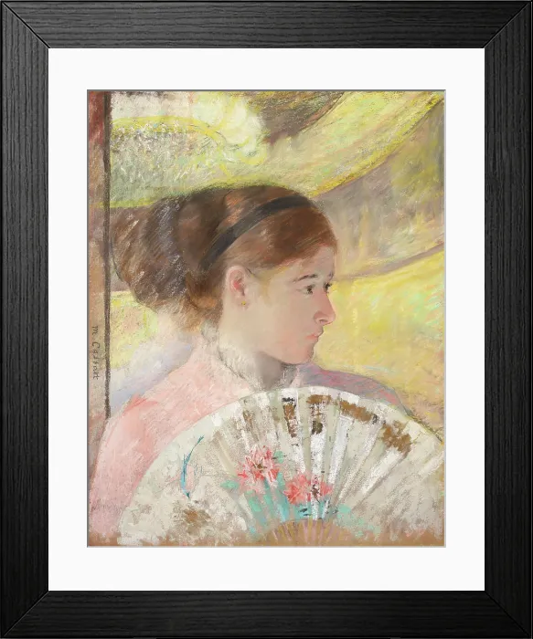 Framed Print : Young Lady in a Loge Gazing to Right, c1879. Creator: Cassatt, Mary (1845-1926) Framed Print : Young Lady in a Loge Gazing to Right, c1879. Creator: Cassatt, Mary (1845-1926)