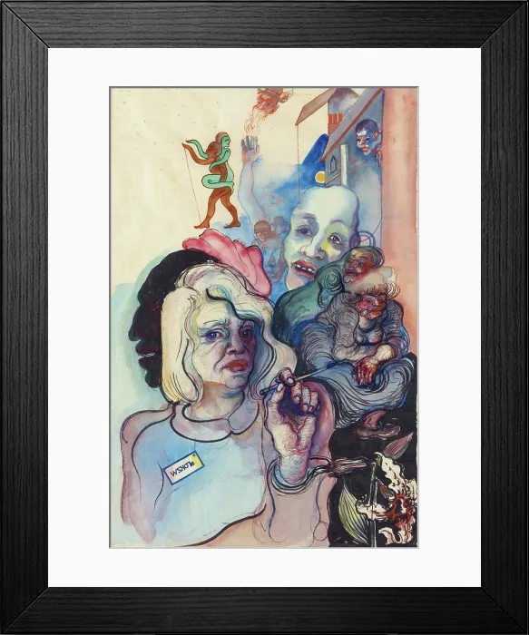 Framed Print : Self-portrait (in fantastic company), 1931. Creator: Lohse-Wachtler, Elfriede (1899-1940) Framed Print : Self-portrait (in fantastic company), 1931. Creator: Lohse-Wachtler, Elfriede (1899-1940)
