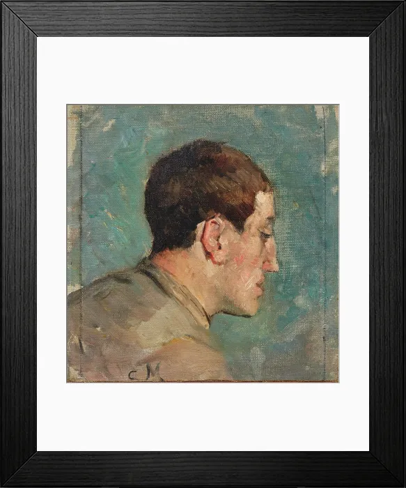 Framed Print : Portrait of Theo van Rysselberghe (1862-1926), 1882. Creator: Meunier, Constantin Emile (1831-1905)