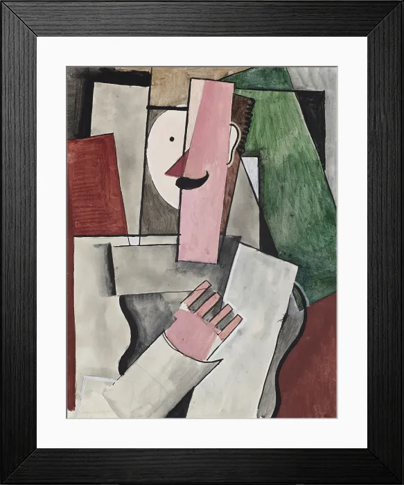 Framed Print : Soldier With A Mustache, 1918. Creator: La Fresnaye, Roger de (1885-1925) Framed Print : Soldier With A Mustache, 1918. Creator: La Fresnaye, Roger de (1885-1925)