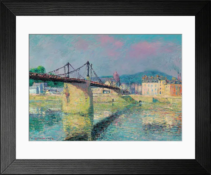 Framed Print : Elbeuf Suspension Bridge, 1912. Creator: Loiseau, Gustave (1865-1935) Framed Print : Elbeuf Suspension Bridge, 1912. Creator: Loiseau, Gustave (1865-1935)