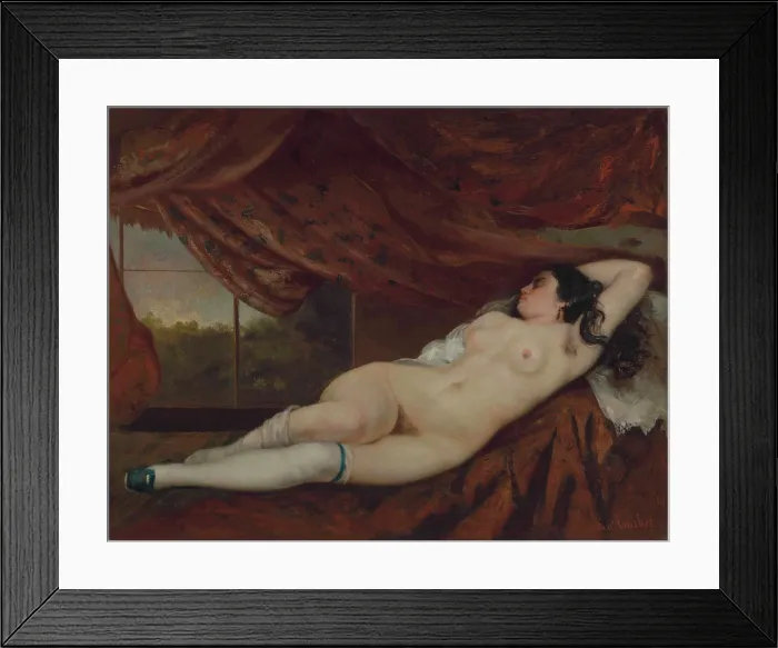 Framed Print : Reclining Nude, 1862. Creator: Courbet, Gustave (1819-1877) Framed Print : Reclining Nude, 1862. Creator: Courbet, Gustave (1819-1877)