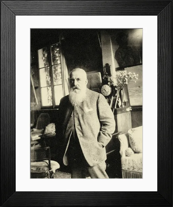 Framed Print : Claude Monet in His Studio at Giverny. Creator: Anonymous Framed Print : Claude Monet in His Studio at Giverny. Creator: Anonymous
