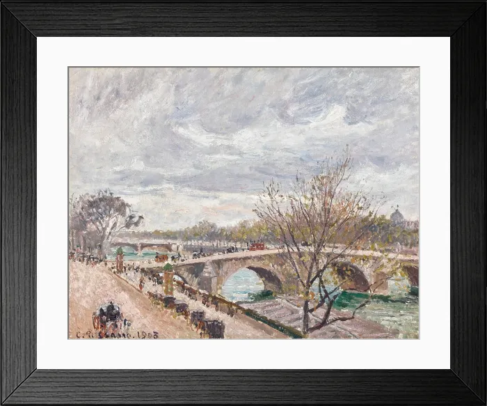 Framed Print : The Pont Royal, afternoon, overcast weather, 1903. Creator: Pissarro, Camille (1830-1903) Framed Print : The Pont Royal, afternoon, overcast weather, 1903. Creator: Pissarro, Camille (1830-1903)