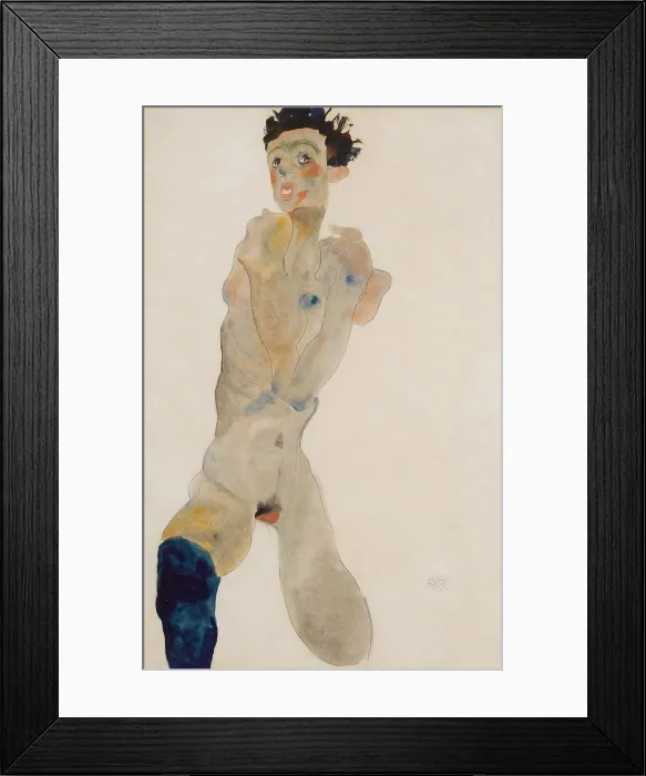Framed Print : Standing Male with Crossed Arms (Self-portrait), 1912. Creator: Schiele, Egon (1890-1918) Framed Print : Standing Male with Crossed Arms (Self-portrait), 1912. Creator: Schiele, Egon (1890-1918)