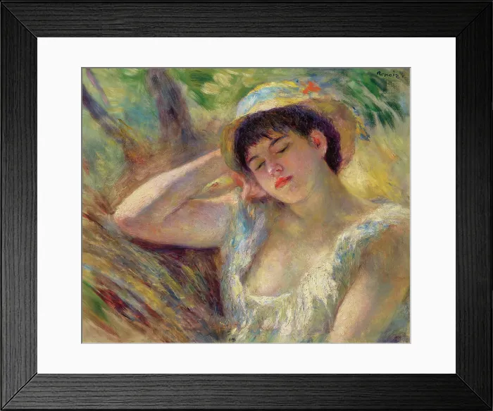 Framed Print : Jeune fille endormie (La dormeuse), 1880. Creator: Renoir, Pierre Auguste (1841-1919) Framed Print : Jeune fille endormie (La dormeuse), 1880. Creator: Renoir, Pierre Auguste (1841-1919)