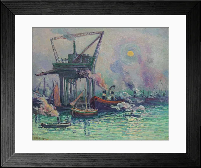 Framed Print : Boats in the port of Rotterdam, 1919. Creator: Luce, Maximilien (1858-1941) Framed Print : Boats in the port of Rotterdam, 1919. Creator: Luce, Maximilien (1858-1941)
