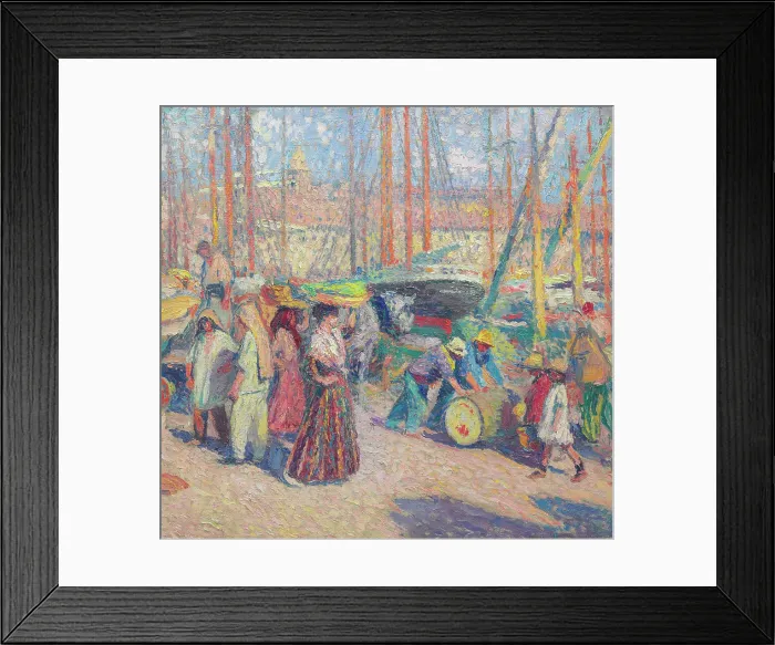 Framed Print : The port of Marseille, 1918-1922. Creator: Martin, Henri (1860-1943) Framed Print : The port of Marseille, 1918-1922. Creator: Martin, Henri (1860-1943)