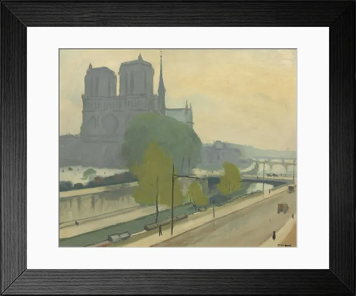 Framed Print : Notre-Dame vue des quais, le soir, 1922. Creator: Marquet, Pierre-Albert (1875-1947) Framed Print : Notre-Dame vue des quais, le soir, 1922. Creator: Marquet, Pierre-Albert (1875-1947)