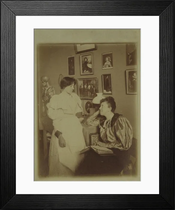 Framed Print : Helene Nesnakomoff and Marianne von Werefkin in a studio, c1900. Creator: Anonymous Framed Print : Helene Nesnakomoff and Marianne von Werefkin in a studio, c1900. Creator: Anonymous