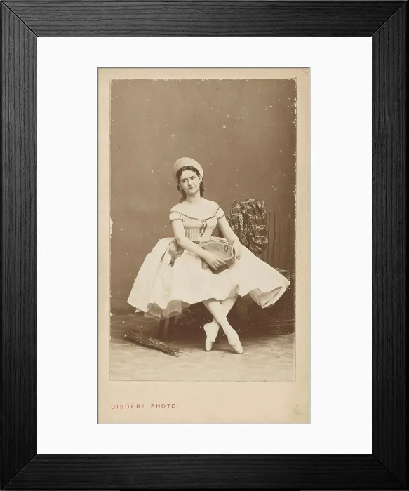 Framed Print : Portrait of the ballet dancer Marie Petipa (1857-1930), c1875. Creator: Disderi, Andre Adolphe-Eugene (1819-1889) Framed Print : Portrait of the ballet dancer Marie Petipa (1857-1930), c1875. Creator: Disderi, Andre Adolphe-Eugene (1819-1889)