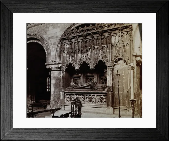 Framed Print : The church of St Bartholomew the Great: interior view showing Rahere's monument, c1900s