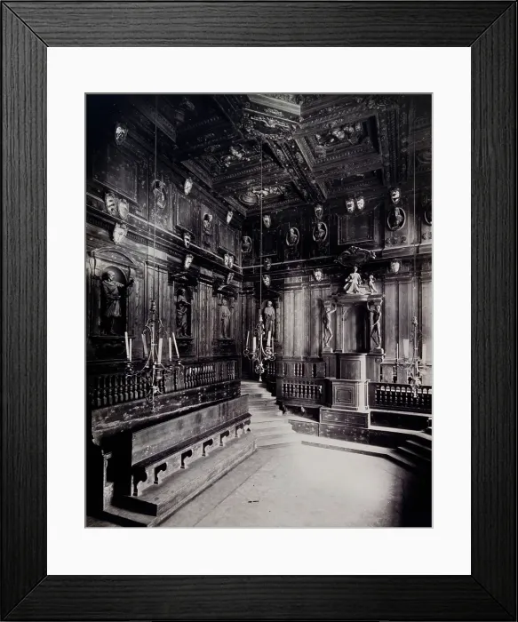 Framed Print : Archiginnasio, Bologna: the anatomy theatre, 19th century. Creator: Fotografia dell'Emilia. Archiginnasio, Bologna: the anatomy theatre, 19th century Framed Print : Archiginnasio, Bologna: the anatomy theatre, 19th century. Creator: Fotografia dell'Emilia. Archiginnasio, Bologna: the anatomy theatre, 19th century