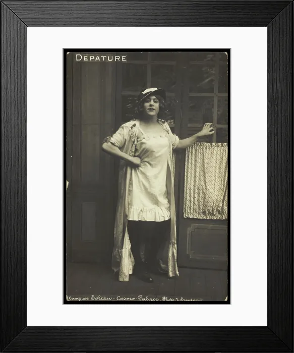 Framed Print : A prisoner of war dressed in drag, [between 1910 and 1919?]. Creator: L Soudan