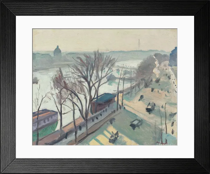 Framed Print : Quai du Louvre, soleil pale, 1906. Creator: Marquet, Pierre-Albert (1875-1947) Framed Print : Quai du Louvre, soleil pale, 1906. Creator: Marquet, Pierre-Albert (1875-1947)