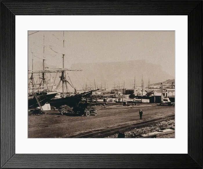 Framed Print : Cape Town, South Africa: The docks at Cape Town, 1896. Creator: GW Wilson and Company