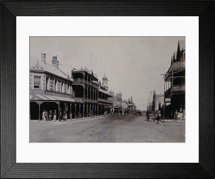 Framed Print : South Africa: Pritchard Street in Johannesburg, 1896. Creator: Barnett Framed Print : South Africa: Pritchard Street in Johannesburg, 1896. Creator: Barnett