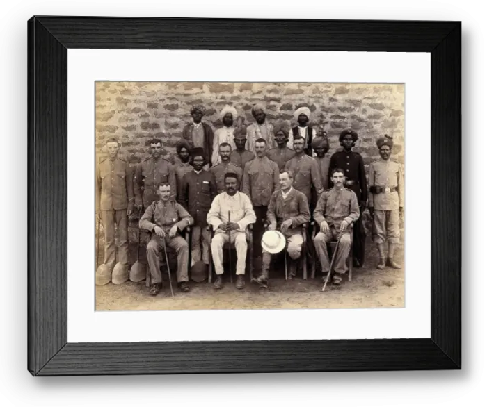 Framed Print : A group of plague staff, part of the Karachi Plague Committee, India, 1897. Creator: Unknown Framed Print : A group of plague staff, part of the Karachi Plague Committee, India, 1897. Creator: Unknown