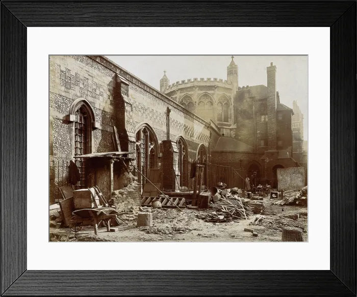 Framed Print : The church of St Bartholomew the Great; exterior view of the apse and the north side of Rahere's Framed Print : The church of St Bartholomew the Great; exterior view of the apse and the north side of Rahere's