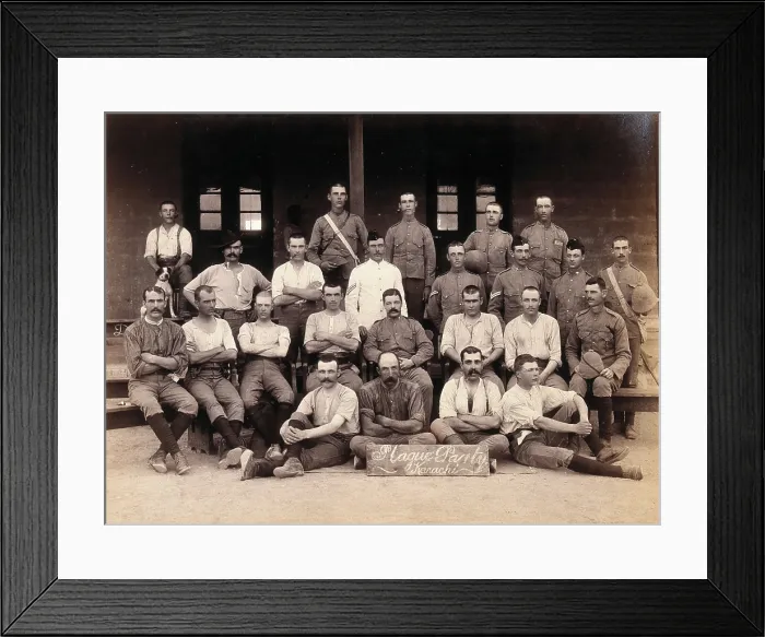 Framed Print : A group of volunteers involved with the Karachi Plague Committee, India, 1897. Creator: Unknown Framed Print : A group of volunteers involved with the Karachi Plague Committee, India, 1897. Creator: Unknown