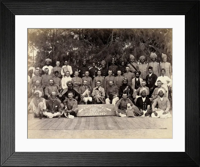 Framed Print : Staff of the Runchore segregation camp, set up by the Karachi Plague Committee, India, 1897. Creator: Unknown Framed Print : Staff of the Runchore segregation camp, set up by the Karachi Plague Committee, India, 1897. Creator: Unknown