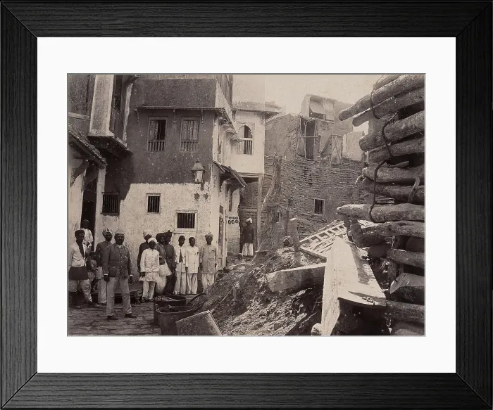 Framed Print : Plague-infected house which has been demolished, Karachi, India, 1897. Creator: Unknown Framed Print : Plague-infected house which has been demolished, Karachi, India, 1897. Creator: Unknown