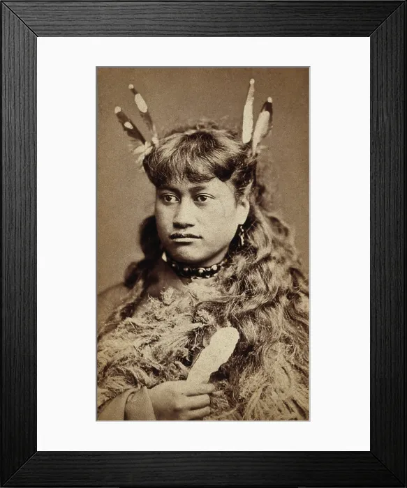 Framed Print : A young Maori woman, c1880s. Creator: James Bragge Framed Print : A young Maori woman, c1880s. Creator: James Bragge
