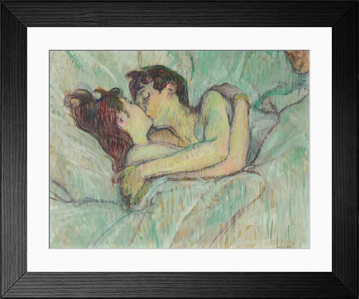 Framed Print : Au lit: Le baiser (In bed: The kiss), 1892. Creator: Toulouse-Lautrec, Henri, de (1864-1901) Framed Print : Au lit: Le baiser (In bed: The kiss), 1892. Creator: Toulouse-Lautrec, Henri, de (1864-1901)