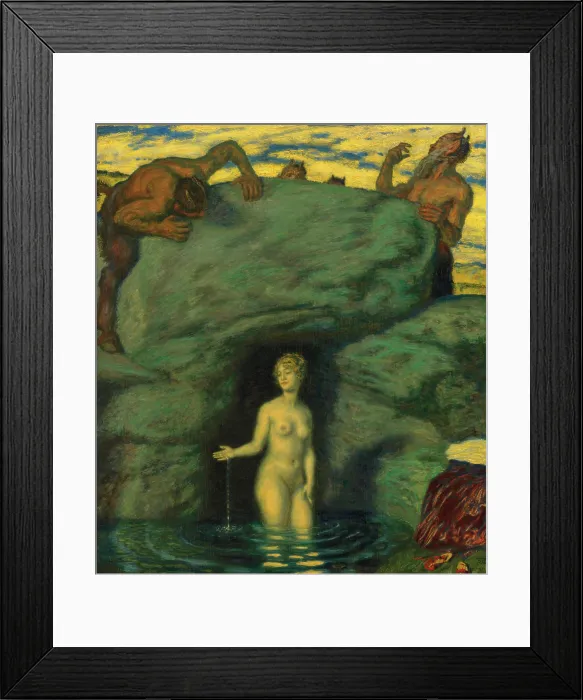Framed Print : Spring nymph overheard by fauns, 1911. Creator: Stuck, Franz, Ritter von (1863-1928) Framed Print : Spring nymph overheard by fauns, 1911. Creator: Stuck, Franz, Ritter von (1863-1928)