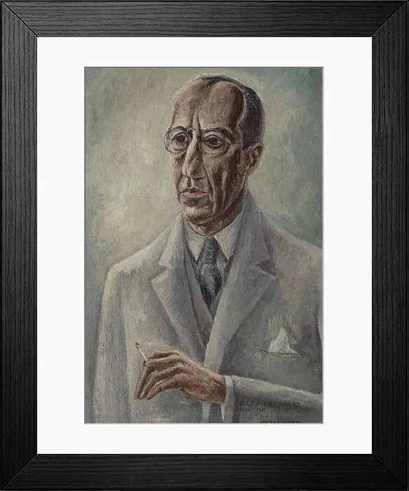 Framed Print : Portrait of Piet Mondrian, 1931. Creator: Lubbers, Adriaan (1892-1954) Framed Print : Portrait of Piet Mondrian, 1931. Creator: Lubbers, Adriaan (1892-1954)