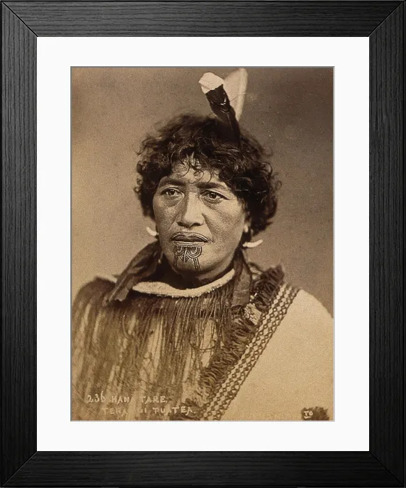 Framed Print : New Zealand: a Maori chief, 19th century. Creator: Pulman Photo Framed Print : New Zealand: a Maori chief, 19th century. Creator: Pulman Photo
