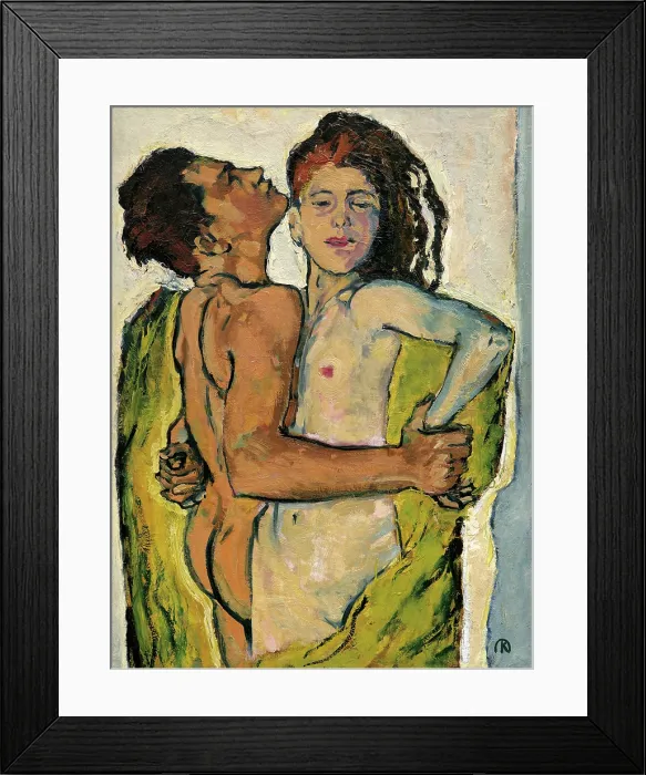Framed Print : Love couple, c1914. Creator: Moser, Koloman (1868-1918) Framed Print : Love couple, c1914. Creator: Moser, Koloman (1868-1918)