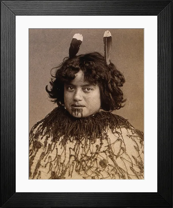 Framed Print : New Zealand: a Maori woman, 19th century. Creator: Pulman Photo Framed Print : New Zealand: a Maori woman, 19th century. Creator: Pulman Photo