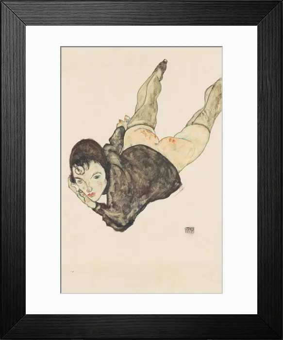 Framed Print : Reclining woman, 1916. Creator: Schiele, Egon (1890-1918) Framed Print : Reclining woman, 1916. Creator: Schiele, Egon (1890-1918)