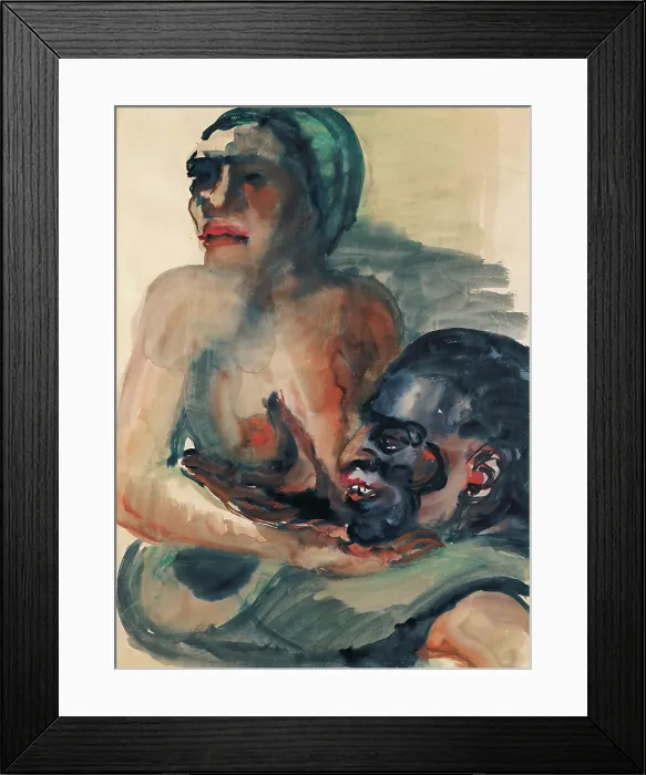 Framed Print : Love couple, 1930. Creator: Lohse-Wachtler, Elfriede (1899-1940) Framed Print : Love couple, 1930. Creator: Lohse-Wachtler, Elfriede (1899-1940)