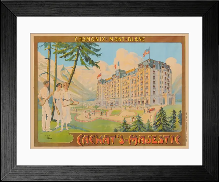 Framed Print : Cachat's Majestic Hotel. Chamonix Mont Blanc, c1910. Creator: Faria, Candido de (1849-1911). Cachat's Majestic Hotel. Chamonix Mont Blanc, c1910 Framed Print : Cachat's Majestic Hotel. Chamonix Mont Blanc, c1910. Creator: Faria, Candido de (1849-1911). Cachat's Majestic Hotel. Chamonix Mont Blanc, c1910