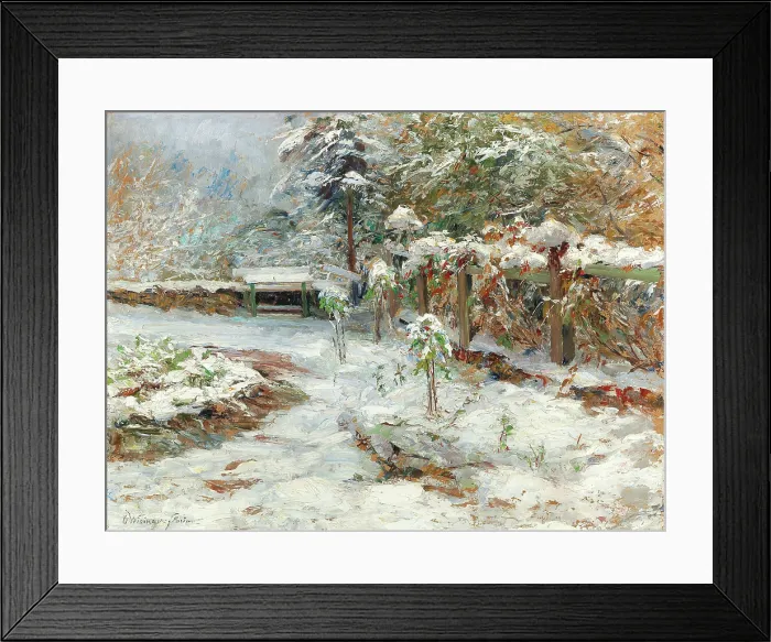 Framed Print : October snow, motiv from the garden of castle Hartenstein, 1926. Creator: Wisinger-Florian, Olga (1844-1926) Framed Print : October snow, motiv from the garden of castle Hartenstein, 1926. Creator: Wisinger-Florian, Olga (1844-1926)