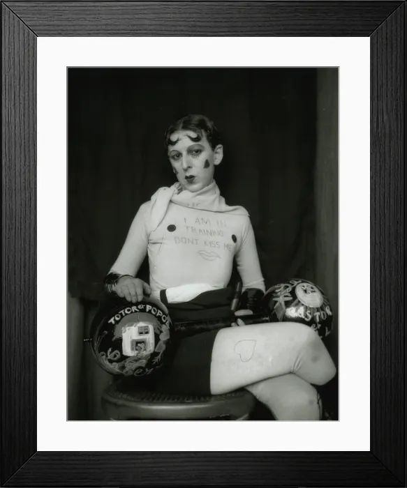 Framed Print : Self-portrait (I am in Training… Don't Kiss Me), 1927. Creator: Cahun, Claude (1894-1954). Self-portrait (I am in Training… Don't Kiss Me), 1927 Framed Print : Self-portrait (I am in Training… Don't Kiss Me), 1927. Creator: Cahun, Claude (1894-1954). Self-portrait (I am in Training… Don't Kiss Me), 1927