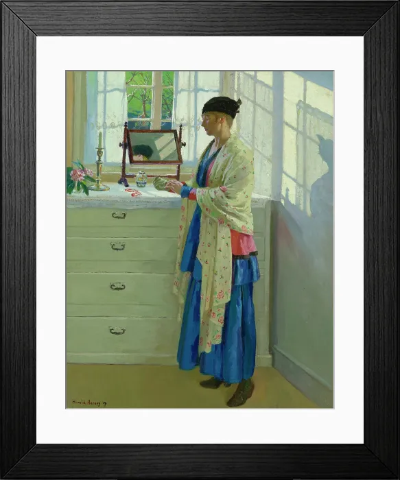 Framed Print : The Blue Gown, 1917. Creator: Harvey, Harold (1874-1941) Framed Print : The Blue Gown, 1917. Creator: Harvey, Harold (1874-1941)