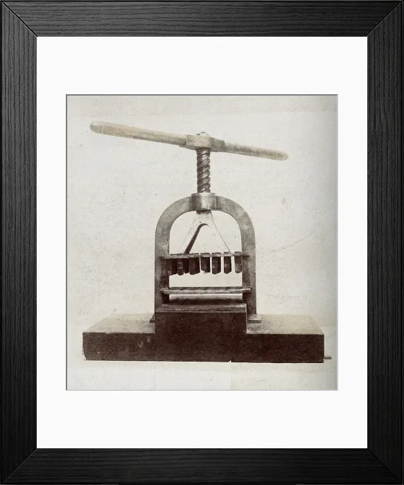 Framed Print : Plague apparatus from a lazaretto in Venice; a machine for disinfecting letters and papers, c1890s.. Creator: Unknown