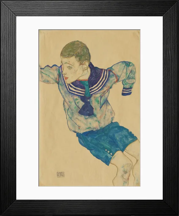 Framed Print : Boy in a Sailor Suit, 1914. Creator: Schiele, Egon (1890-1918)