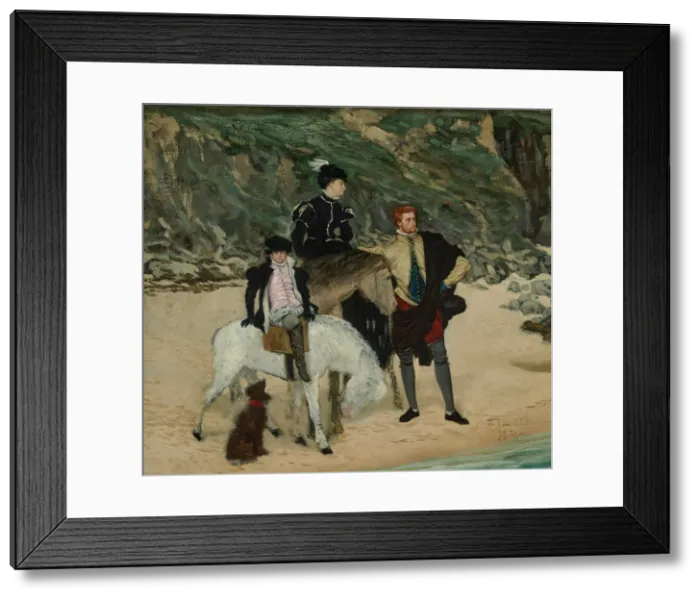 Framed Print : On the Beach - Mary, Queen of Scots, 1867. Creator: Tissot, James Jacques Joseph (1836-1902) Framed Print : On the Beach - Mary, Queen of Scots, 1867. Creator: Tissot, James Jacques Joseph (1836-1902)